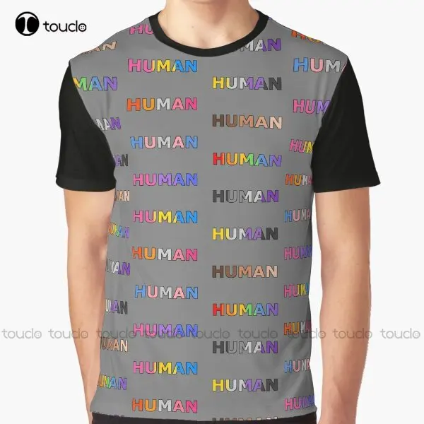 

“Human” Graphic Transgender Bisexual Pride Gay Queer T-Shirt Custom Aldult Teen Unisex Digital Printing Tee Shirts Xs-5Xl Tshirt