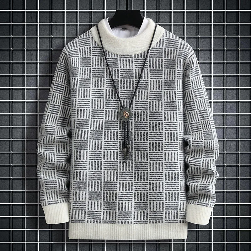 Fashion Plaid Sweater for Mens Pullover O-Neck Slim Fit Jumpers Knitwear Warm Winter Korean Style Casual Mens Clothes 3XL-M
Fashion Plaid Sweater for Mens Pullover O-Neck Slim Fit Jumpers Knitwear Warm Winter Korean Style Casual Mens Clothes 3XL-M