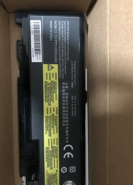11.1V 4000MAH Battery For Lenovo ThinkPad T400S 2801 T410S T410SI 42T4688 42T4689 42T4690 42T4691 51J0497 42T4832 42T4833
11.1V 4000MAH Battery For Lenovo ThinkPad T400S 2801 T410S T410SI 42T4688 42T4689 42T4690 42T4691 51J0497 42T4832 42T4833