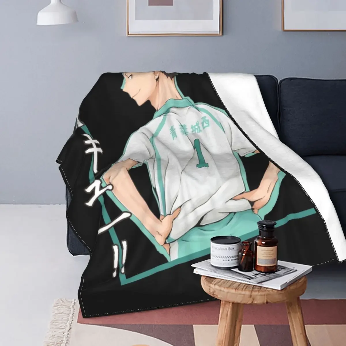 

Haikyuu Toru Oikawa Flannel Blanket Japanese Anime Funny Throw Blanket for Home Hotel Sofa 125*100cm Rug Piece