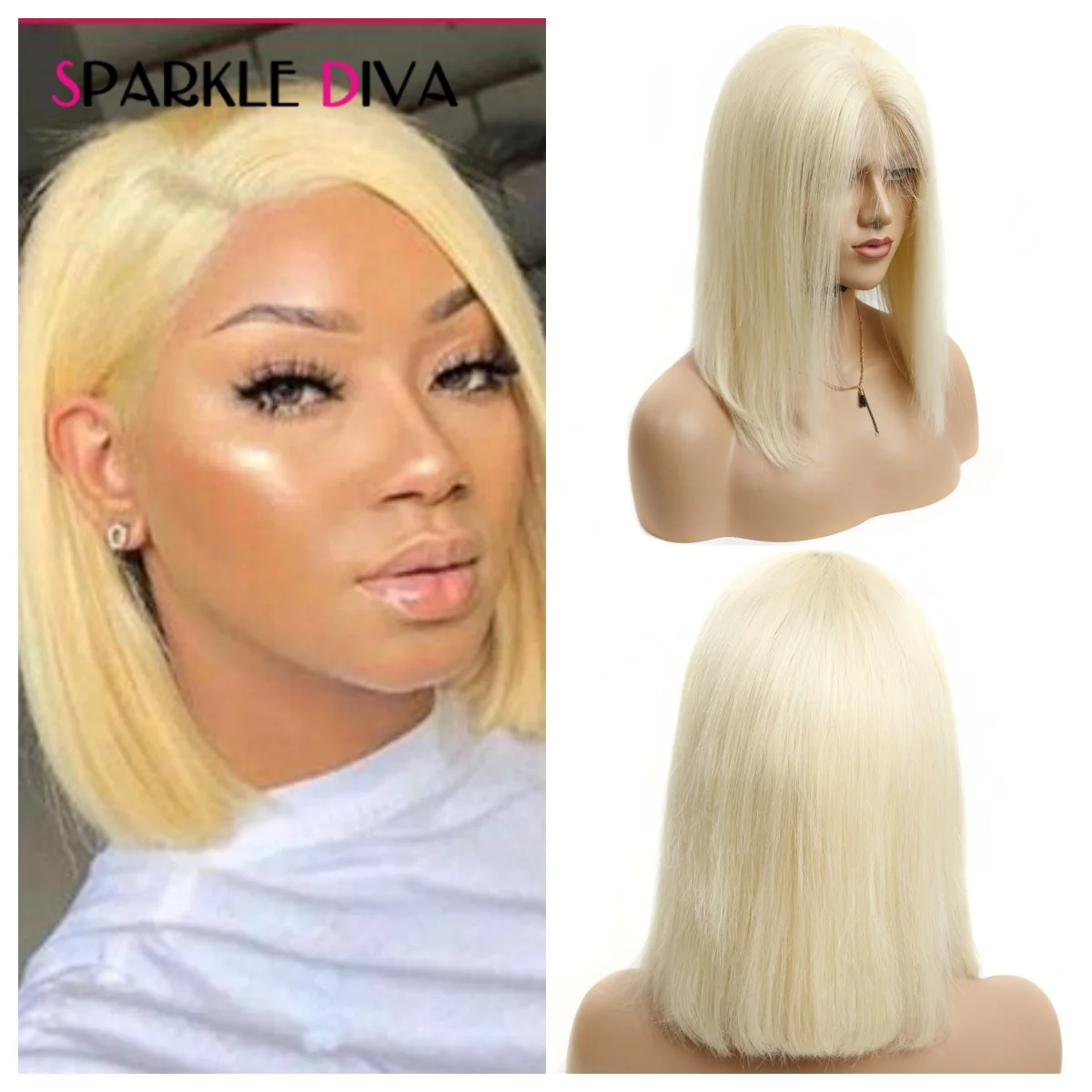 

Straight Bob Wig 613 13X4 HD Transparent Lace Frontal Short Bob Wigs Human Hair Wear Glueless Blonde Lace Front Wigs