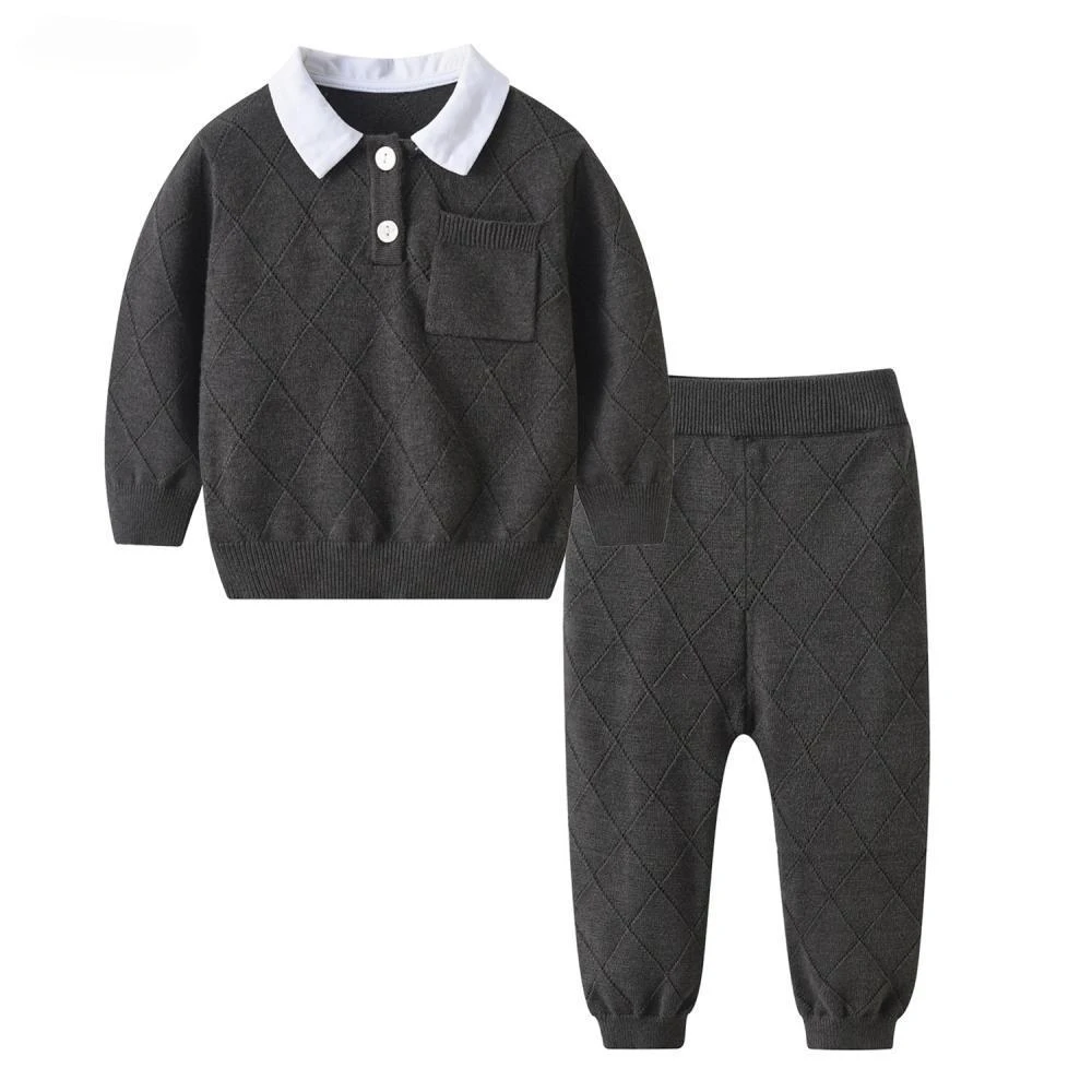 2023 Boys Knitted Two Piece Set Kids Autumn Winter Knit Polo Shirt + Long Pants Children Knitting Sweater Tops + Bottoms
2023 Boys Knitted Two Piece Set Kids Autumn Winter Knit Polo Shirt + Long Pants Children Knitting Sweater Tops + Bottoms