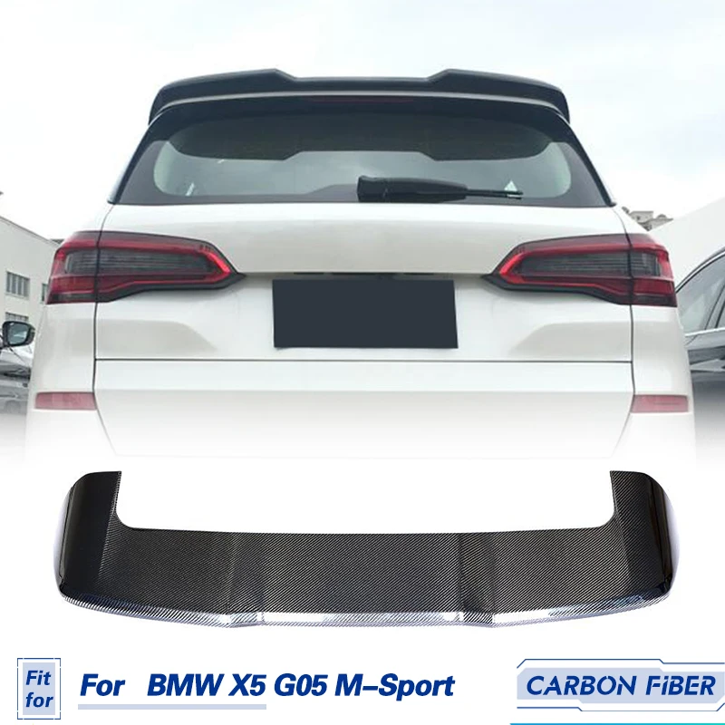 

Задний спойлер на крыло, крышу углеродное волокно для BMW X5 G05 M Sport Utility 4-дверный 2019-2022 Автомобильный задний багажник крыша багажника губа крыло спойлер