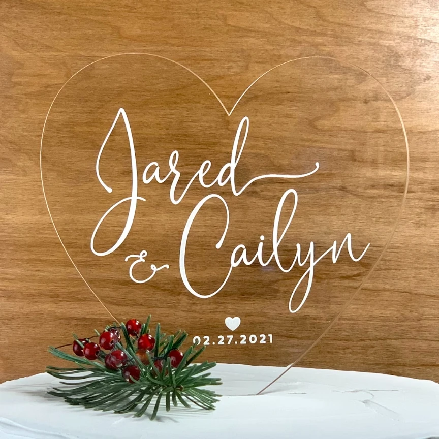 Heart Cake Topper, Wedding Cake Topper, Acrylic Cake Topper with Script Names, Etched Heart Cake Topper,
Heart Cake Topper, Wedding Cake Topper, Acrylic Cake Topper with Script Names, Etched Heart Cake Topper,
