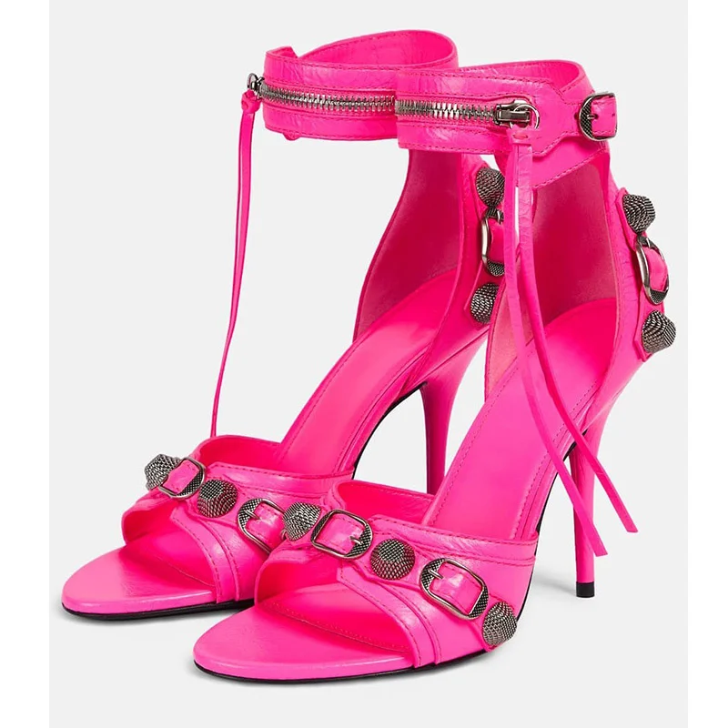 Women's High Heel Shoes Round Toe Buckle Strap Thin Heel Shoes Female Fringe Silver Decoration Pumps Outdoor High Top Sandals
Women's High Heel Shoes Round Toe Buckle Strap Thin Heel Shoes Female Fringe Silver Decoration Pumps Outdoor High Top Sandals