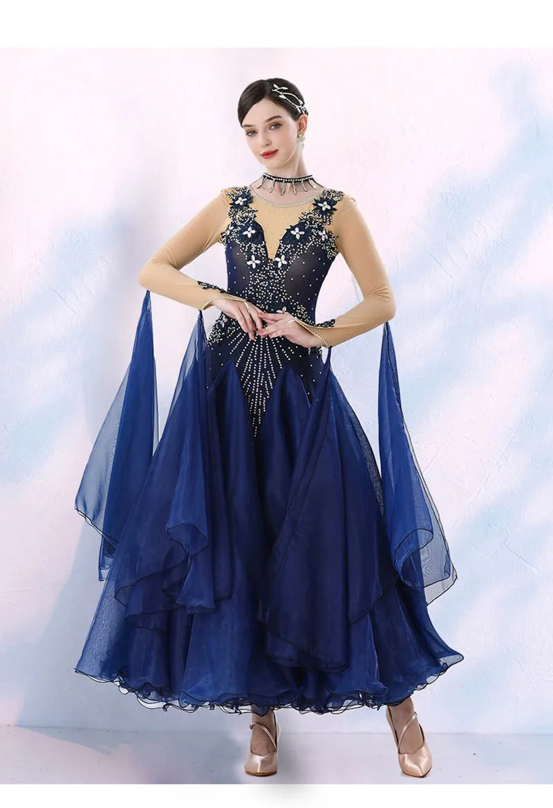 Ballroom Dance Dresses For Women New Design Elegant Waltz Dancing Costume Lady's Long Sleeve Ballroom Competition Dance Dress
Ballroom Dance Dresses For Women New Design Elegant Waltz Dancing Costume Lady's Long Sleeve Ballroom Competition Dance Dress
