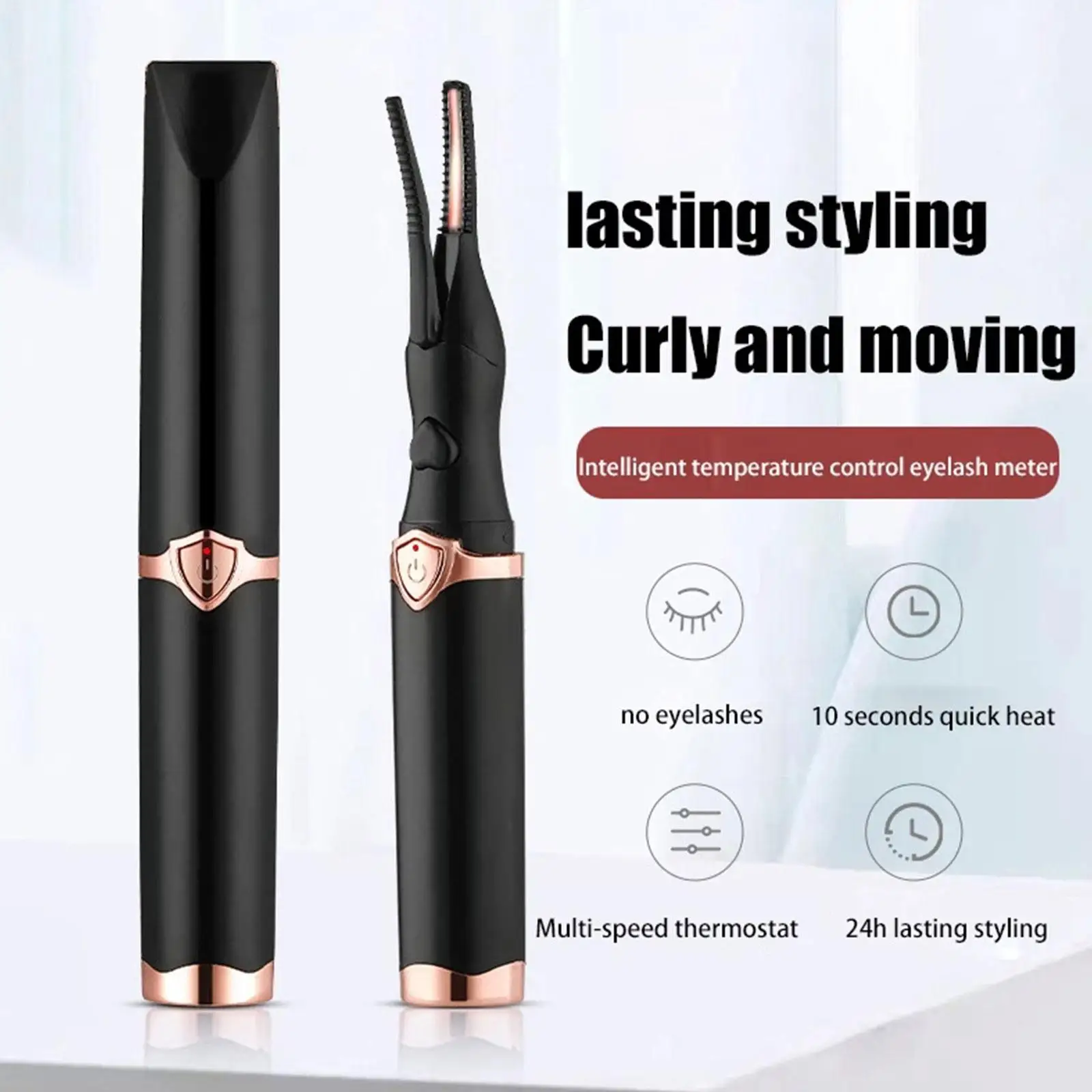 

Electric Heated Eyelash Curler USB Rechargeable Eyelashes Quick Lasting Natural Long Heating Curler Makeup Curler Eyelash Q3A8