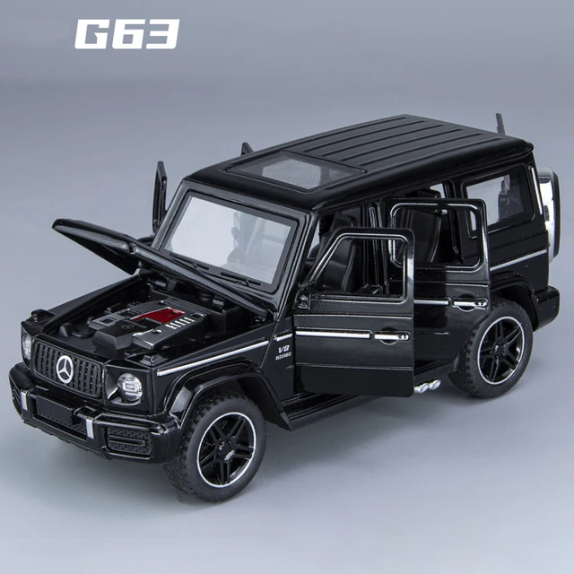 Modèle de voiture en alliage Benz G63 SUV pour enfants, jouet moulé sous pression, métal, prenant en compte le son et la lumière, véhicule, 1:32 2
