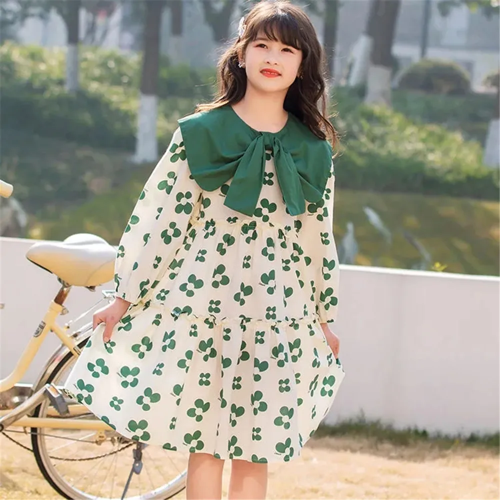 Spring & Autumn Girls Floral Dresses Cotton 2022 The New Korean Version Long Sleeve Doll Collar Child Clothing
Spring & Autumn Girls Floral Dresses Cotton 2022 The New Korean Version Long Sleeve Doll Collar Child Clothing