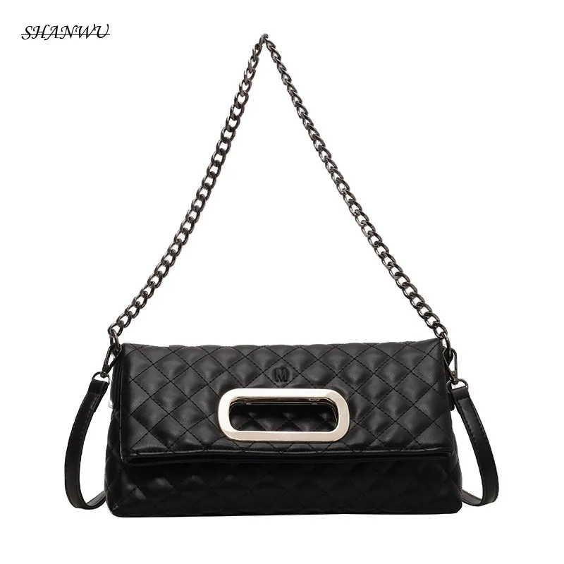 

Women‘S 2024 New Temperament Commuting Texture Chain Women's Handbag Underarm Simplified Single Shoulder Crossbody Bag