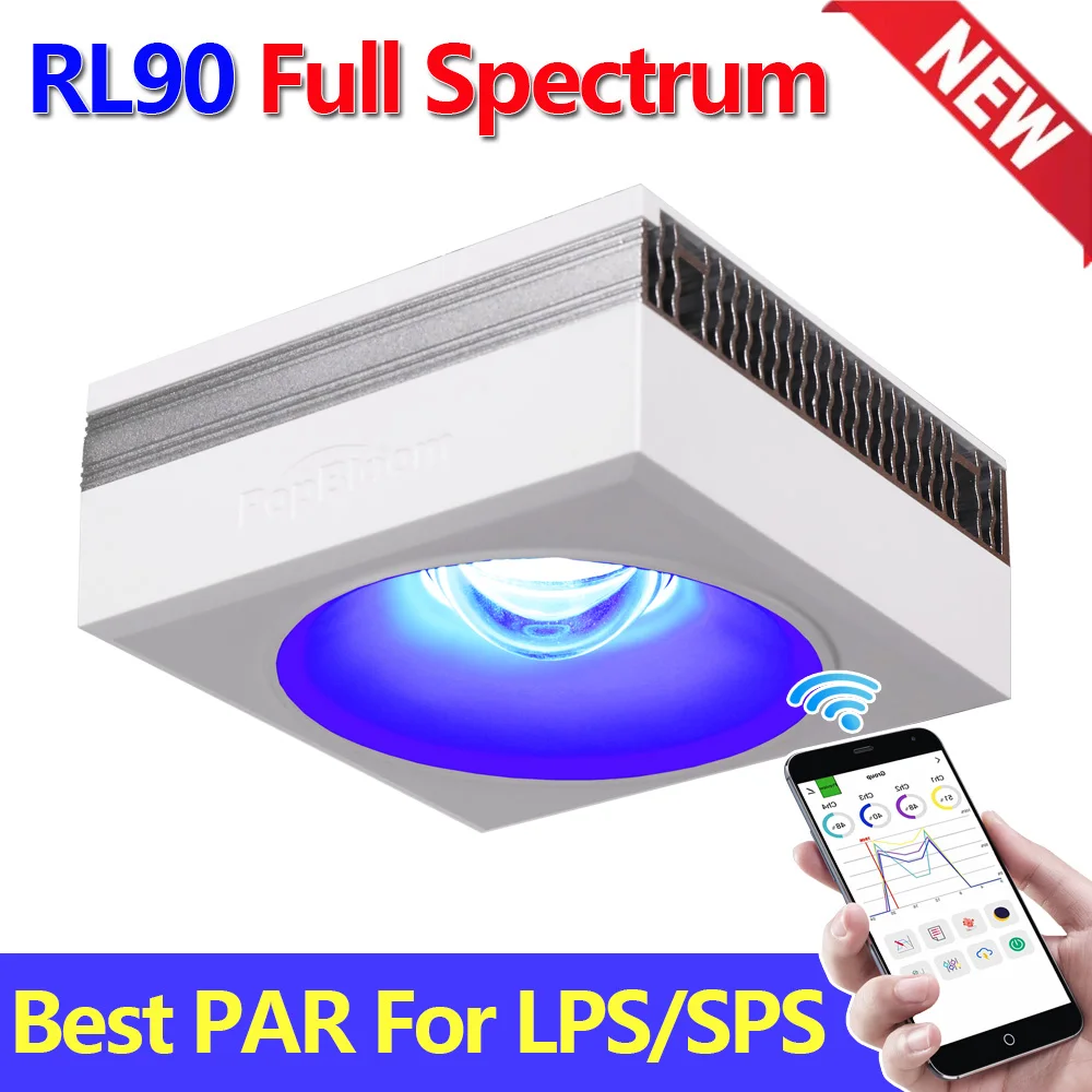 

PopBloom-WiFi Full Spectrum Aquarium Reef Light Smart Marine Aquarium LED Lamp for Seawater Coral Reef Fish Tank,40-60cm,LPS,SPS