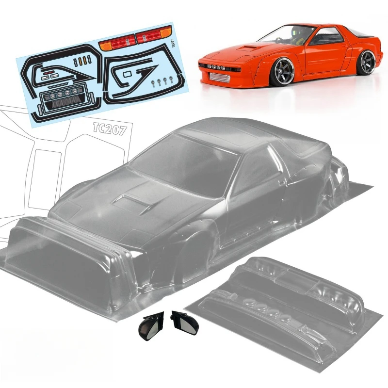 Прозрачная Автомобильная оболочка Lexan 1/10 Pandem Mazda RX7 с зеркалом заднего вида и наклейкой
Прозрачная Автомобильная оболочка Lexan 1/10 Pandem Mazda RX7 с зеркалом заднего вида и наклейкой