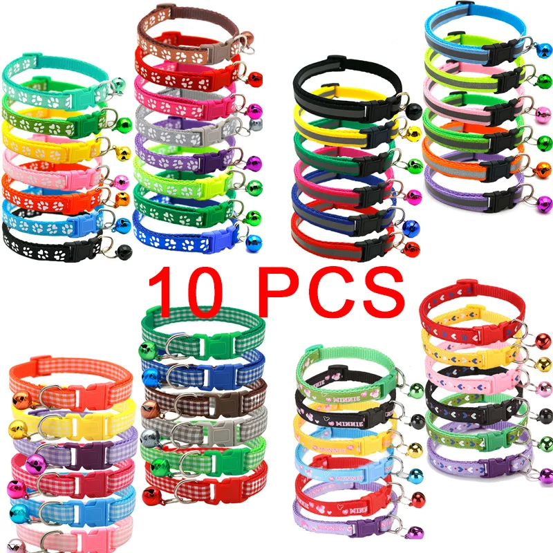 10Pcs Adjustable Necklace With Bell Wholesale Collars For Cat Bell Colorful for Cat Puppy Cat Collar Dropshipping Pet Collars
10Pcs Adjustable Necklace With Bell Wholesale Collars For Cat Bell Colorful for Cat Puppy Cat Collar Dropshipping Pet Collars