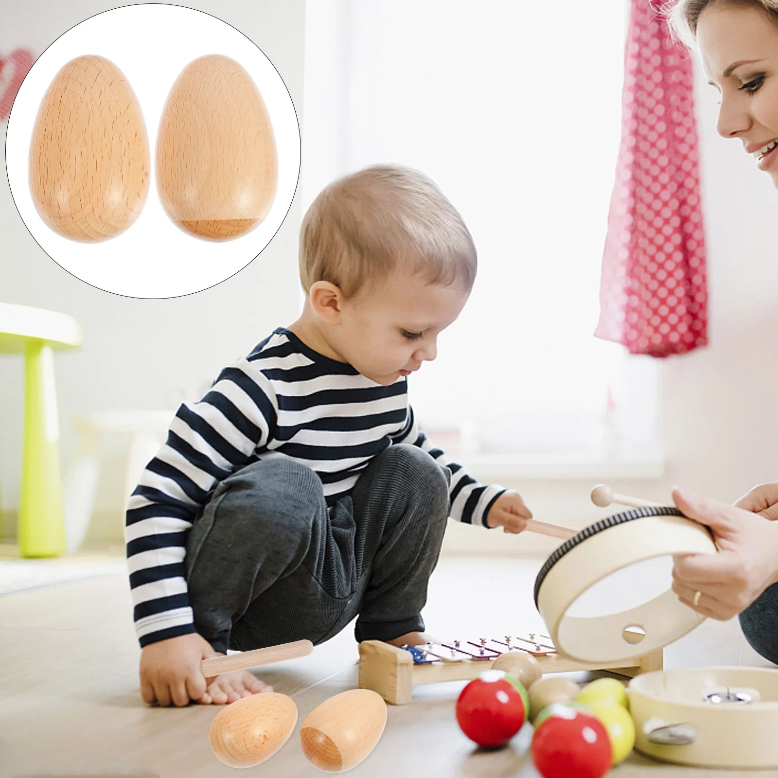 2 Pcs Children Sand Egg Musical Instrument Percussion Shaker Toy Wood Shakers Maracas Wooden
2 Pcs Children Sand Egg Musical Instrument Percussion Shaker Toy Wood Shakers Maracas Wooden