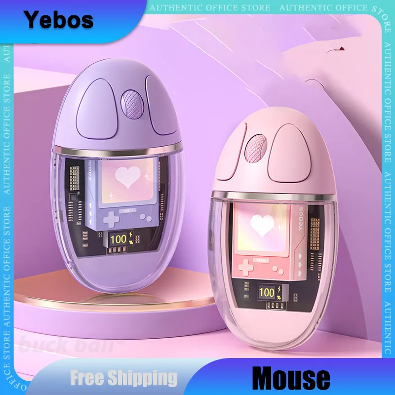 

Yebos Bluetooth Wireless Mouse Lightweight 1200DPI 3 Buttons Fashion Transparent Mute Mouse For Mac/Windows/Android Mice Gift