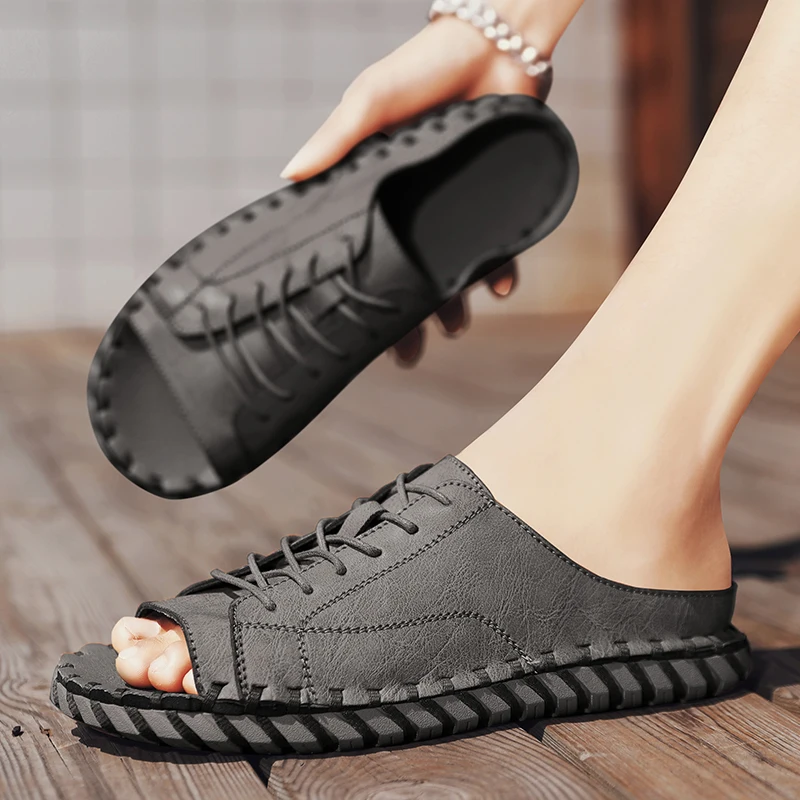 Designer Brand Men's Beach Slippers Handmade Men's One Line Drag Outdoor Camping Sandals Summer New Men's Casual Shoes Non Slip
Designer Brand Men's Beach Slippers Handmade Men's One Line Drag Outdoor Camping Sandals Summer New Men's Casual Shoes Non Slip