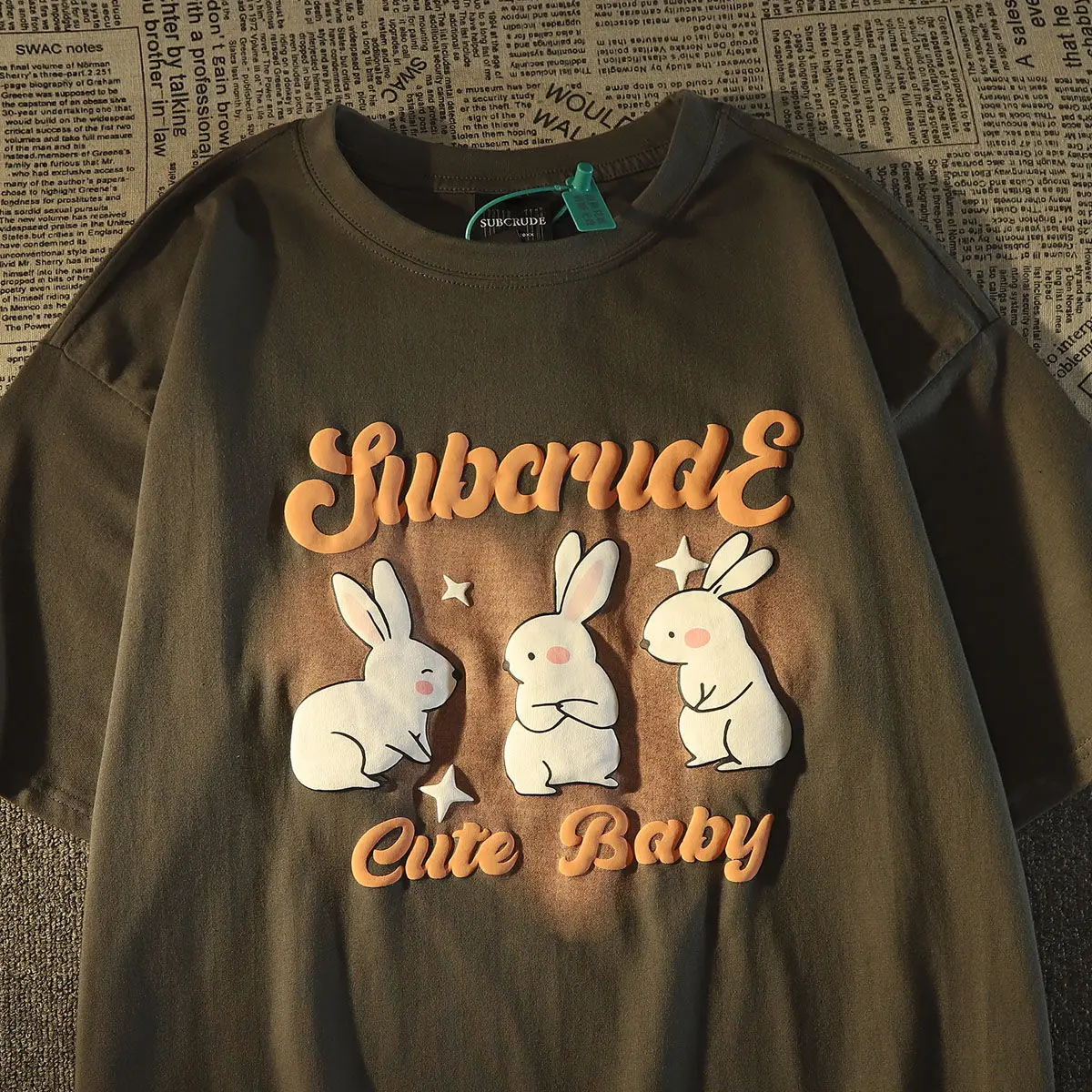 2023 new cartoon rabbit 100% cotton short sleeved t-shirt men and women models all match couple loose ins half-sleeved T-shirt
2023 new cartoon rabbit 100% cotton short sleeved t-shirt men and women models all match couple loose ins half-sleeved T-shirt