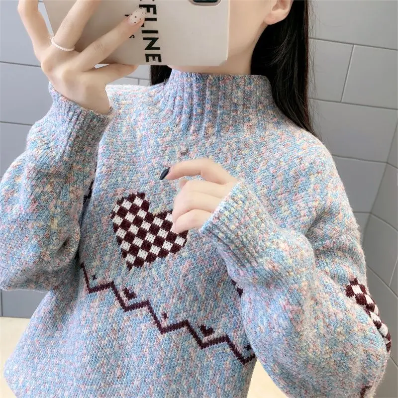 Pullover Sweater Autumn and Winter Chenille Sweater Women Plush Imitation Mink Knit Shirt Half Height Lace Collar Sweater D70
Pullover Sweater Autumn and Winter Chenille Sweater Women Plush Imitation Mink Knit Shirt Half Height Lace Collar Sweater D70
