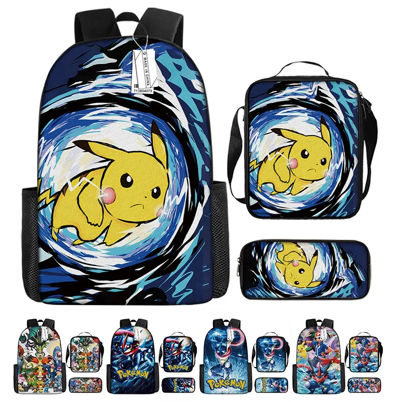 

Anime Pokemon Printed 16 Inch Backpack Kids School Bag Children Gift Cool Patternkids Back To School Daily Bookbags Rucksack