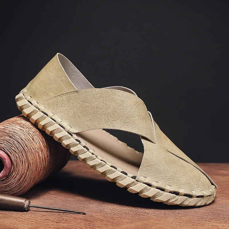 Slippers for Men Outdoor Slippers breathable Bottoms Casual Leather Shoes men handmade Anti-Slip Beach Sandals men
Slippers for Men Outdoor Slippers breathable Bottoms Casual Leather Shoes men handmade Anti-Slip Beach Sandals men