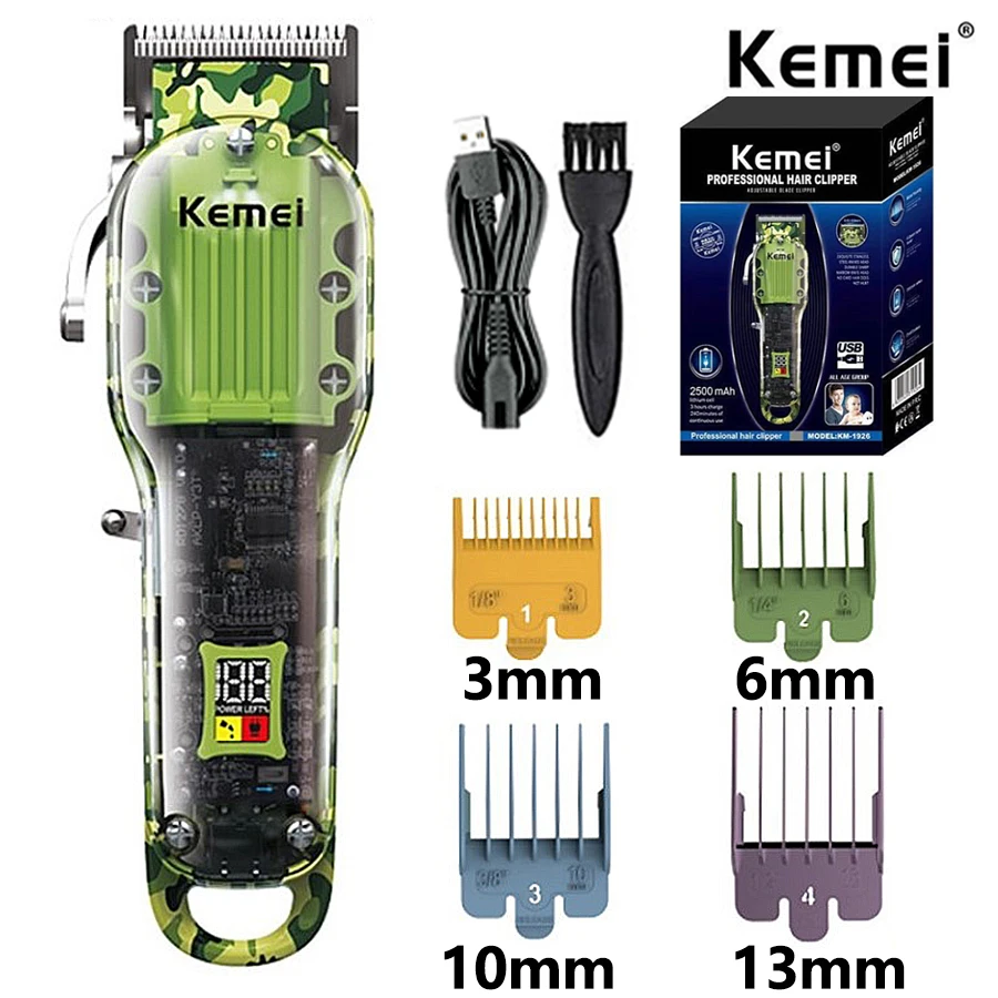 Kemei Professional Hair Clipper Men Electric Hair Cutting Machine Rechargeable Hair trimmer For Barber USB Charging
Kemei Professional Hair Clipper Men Electric Hair Cutting Machine Rechargeable Hair trimmer For Barber USB Charging