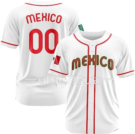 

Трикотажная бейсбольная рубашка в мексиканском стиле с 3d принтом, бейсбольная рубашка с бесплатным именем под заказ, Мужская Уличная одежда оверсайз, спортивная одежда с коротким рукавом