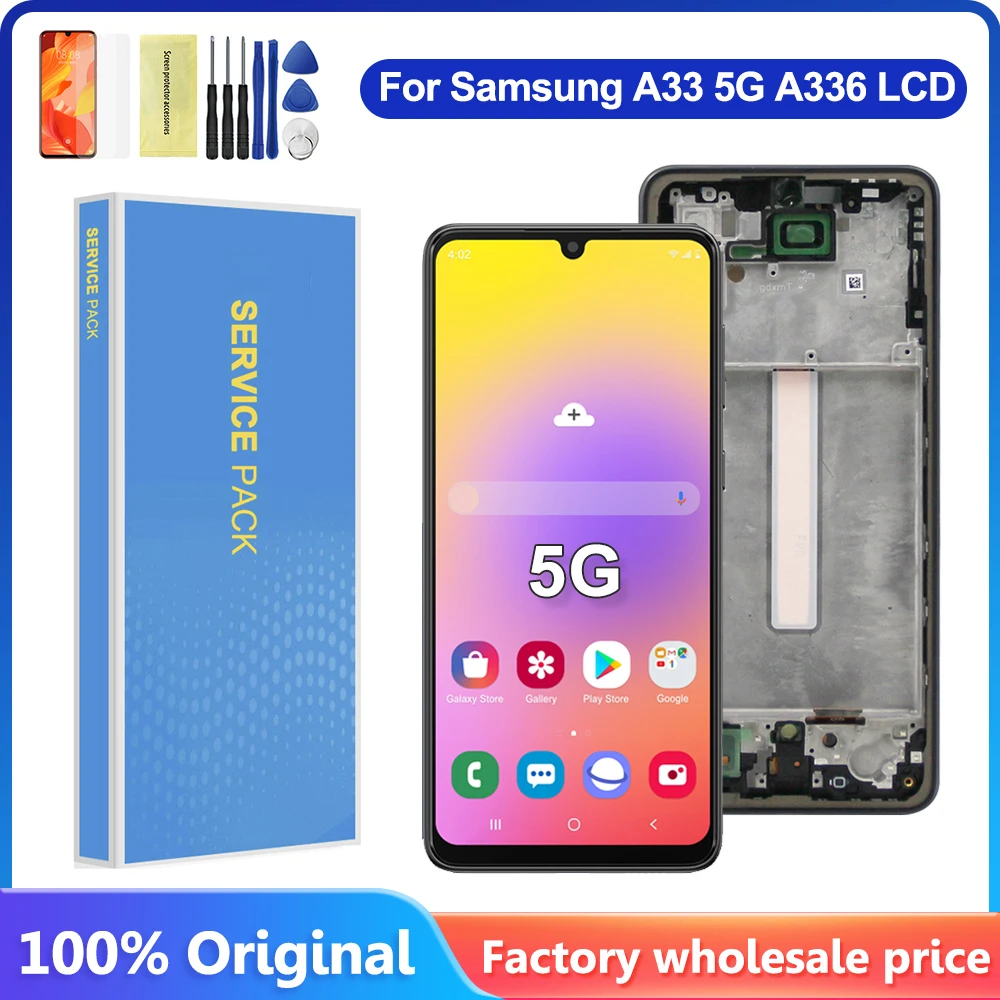 6.4'' Original For Samsung Galaxy A33 5G LCD Display Touch Screen Digitizer With Frame For samsung A336B LCD A336U A336E Screen
6.4'' Original For Samsung Galaxy A33 5G LCD Display Touch Screen Digitizer With Frame For samsung A336B LCD A336U A336E Screen