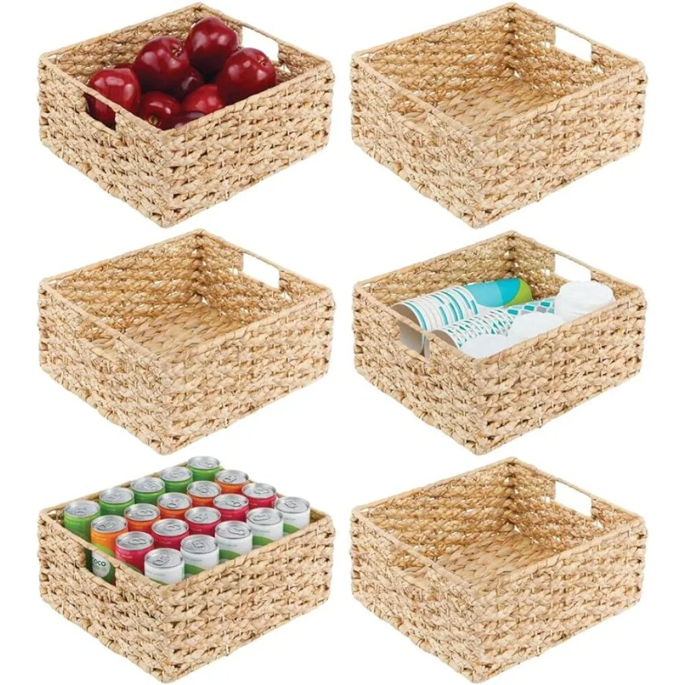 

Organizing Baskets Hyacinth Braided Woven Kitchen Basket Bin With Built-in Handles for Organizing Kitchen Pantry Organizer Boxes