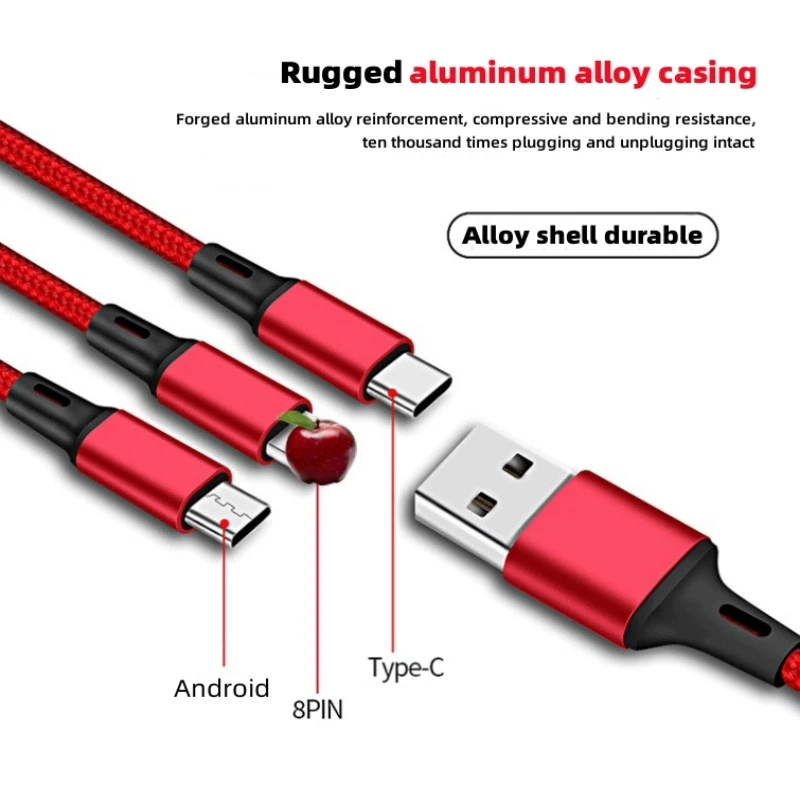 3 в 1 шнур для быстрой зарядки для iPhone Huawei Micro USB Тип C, зарядное устройство, кабель с несколькими Usb-портами, зарядный шнур с несколькими Usb-портами
3 в 1 шнур для быстрой зарядки для iPhone Huawei Micro USB Тип C, зарядное устройство, кабель с несколькими Usb-портами, зарядный шнур с несколькими Usb-портами