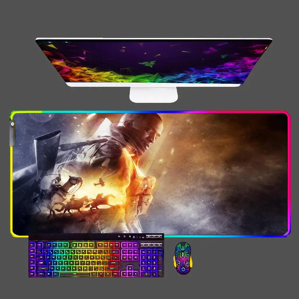 Battlefield 1 RGB Mouse Pad Anime Carpe Large PC Gamer Computer LED Mausepad Keyboard Gaming Accessories Desk Mat for CS GO LOL
Battlefield 1 RGB Mouse Pad Anime Carpe Large PC Gamer Computer LED Mausepad Keyboard Gaming Accessories Desk Mat for CS GO LOL