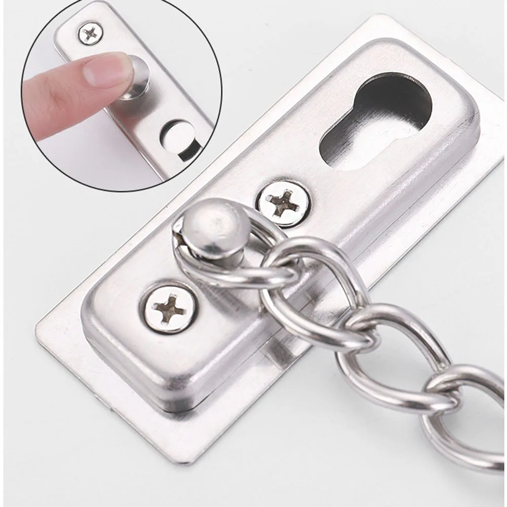 Door Chain Lock Stainless Steel Security Chain Guard Pin Door Latch Anti Theft Press Heavy Duty Latch Screw Hardware Accessories
Door Chain Lock Stainless Steel Security Chain Guard Pin Door Latch Anti Theft Press Heavy Duty Latch Screw Hardware Accessories