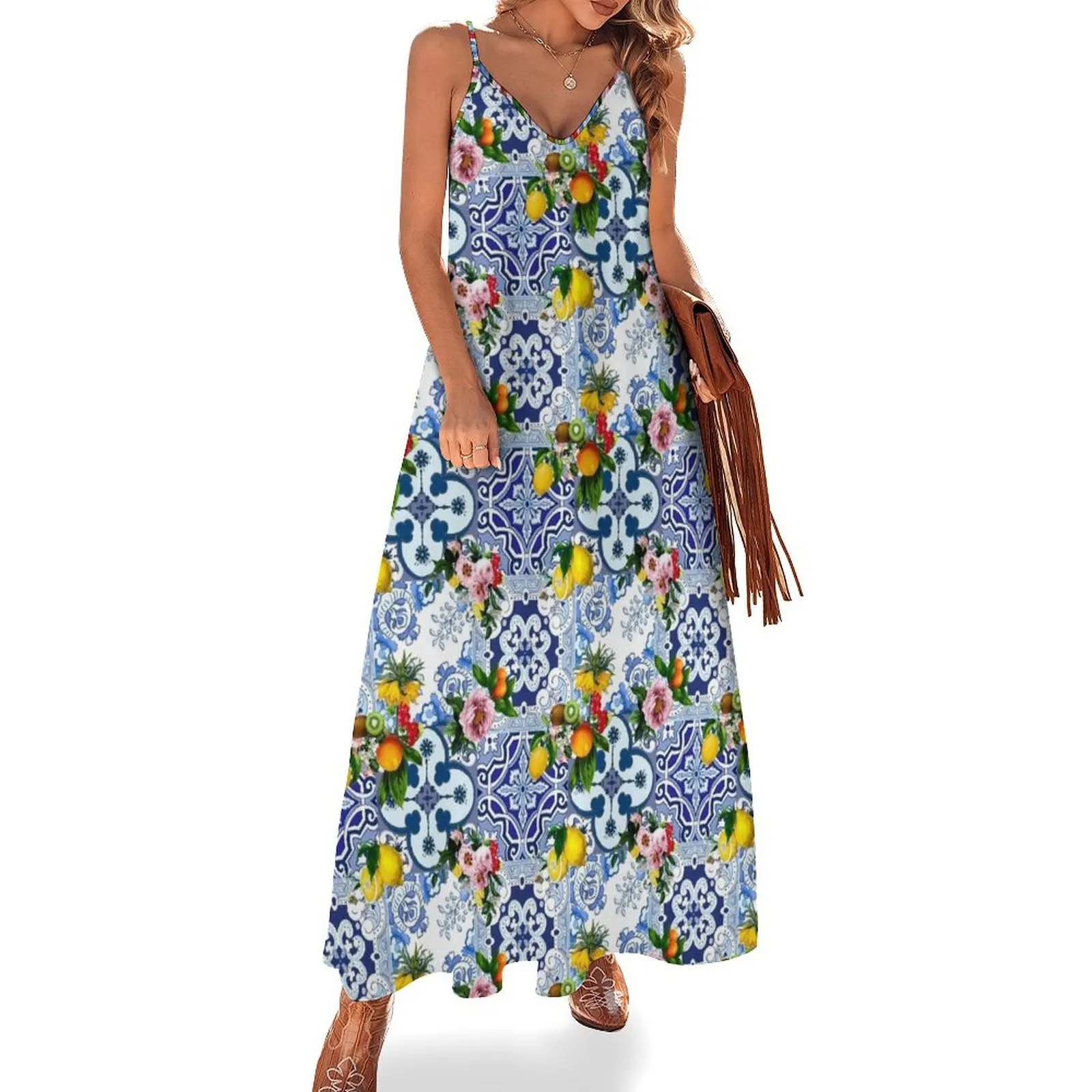 Sicilian tiles,mediterranean,blue tiles ,lemons Sleeveless Dress dresses for women Women dresses summer
Sicilian tiles,mediterranean,blue tiles ,lemons Sleeveless Dress dresses for women Women dresses summer