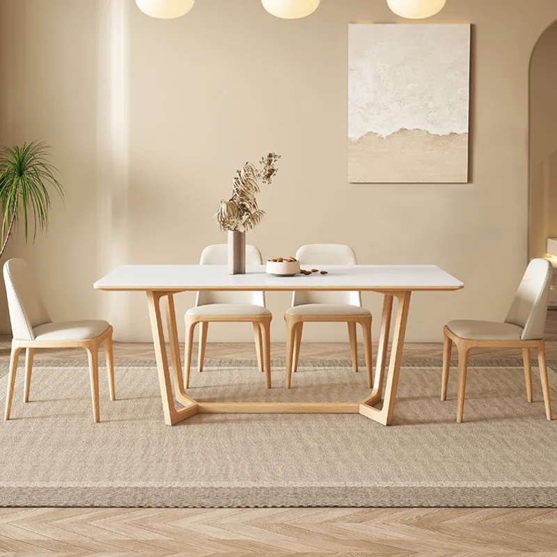 Solid wood slate dining table, living room, imported ash wood, rectangular solid wood legs, silent wind dining table, chair comb
Solid wood slate dining table, living room, imported ash wood, rectangular solid wood legs, silent wind dining table, chair comb