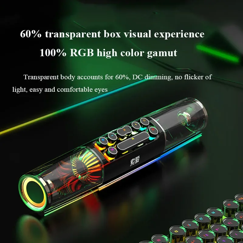 SOAIY Ericsson SH19S computer sound system desktop computer Bluetooth speaker RGB color light overweight subwoofer high volume
SOAIY Ericsson SH19S computer sound system desktop computer Bluetooth speaker RGB color light overweight subwoofer high volume