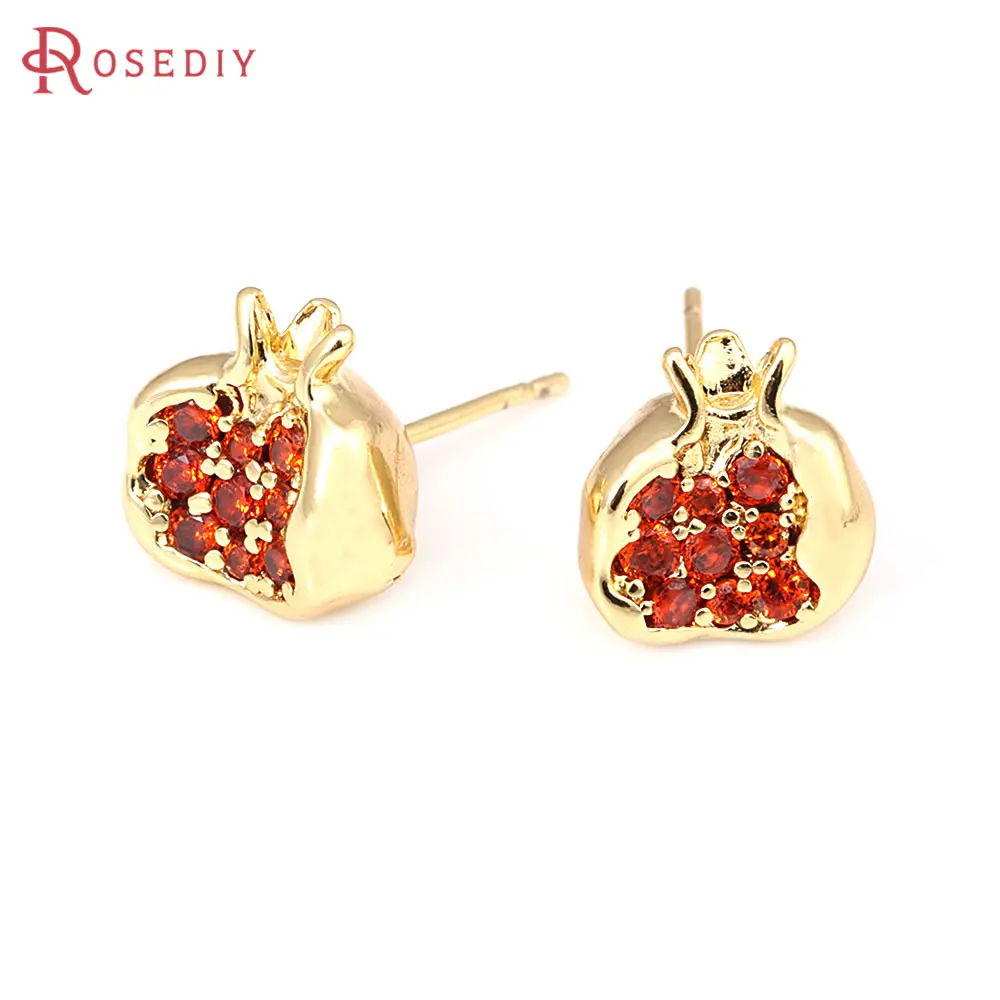 4PCS 18K Gold Color Brass and Zircon Pomegranate Stud Earrings Pins Earrings High Quality Diy Jewelry Making Supplies Earrings
4PCS 18K Gold Color Brass and Zircon Pomegranate Stud Earrings Pins Earrings High Quality Diy Jewelry Making Supplies Earrings