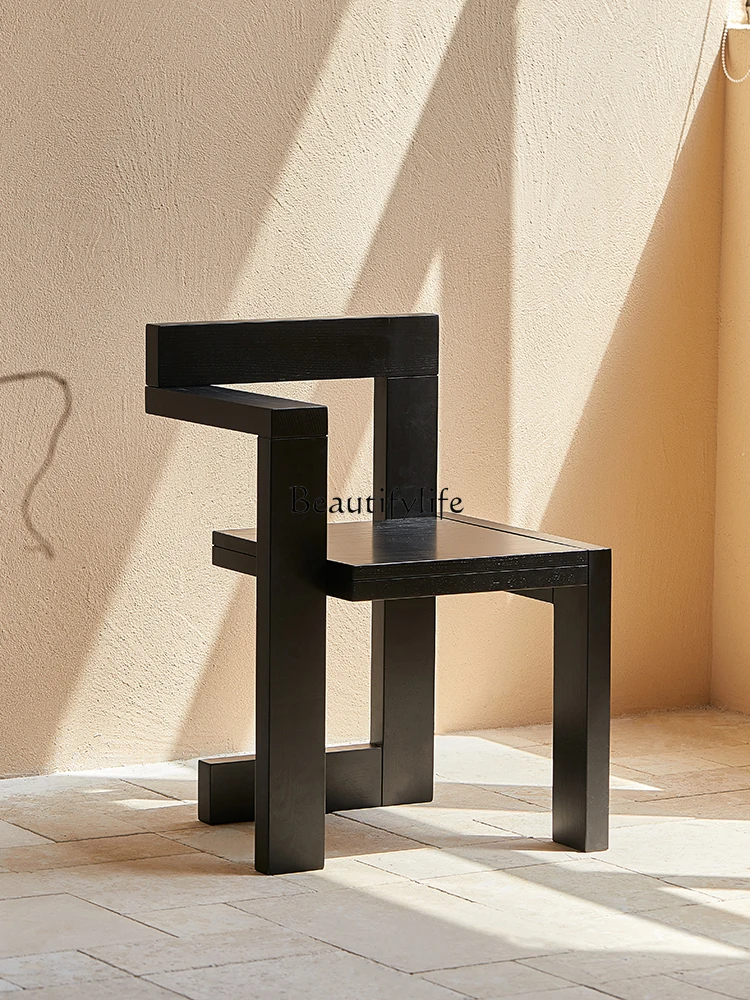 Solid Wood Single Designer Leisure Dining Chair Middle-Ancient Black Creative Chair
Solid Wood Single Designer Leisure Dining Chair Middle-Ancient Black Creative Chair