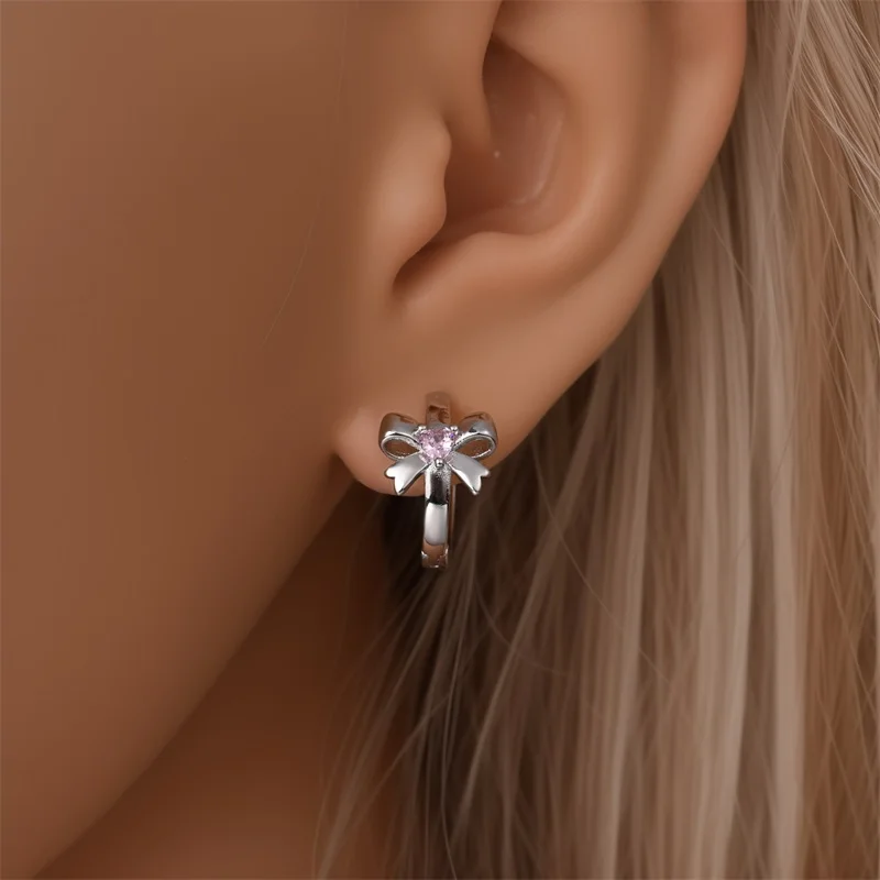 Women's 925 Sterling Silver Bow Princess Powder Sparkling Zircon Trendy Earrings Fit For Wedding Party Exquisite Jewelry 12 Mallzona Sf9631c7b85c341ddbbd025bc5f625056I Women's 925 Sterling Silver Bow Princess Powder Sparkling Zircon Trendy Earrings Fit For Wedding Party Exquisite Jewelry Mallzona