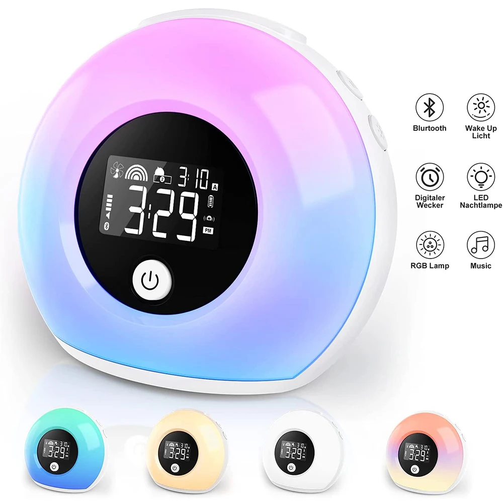 Wake Up Light Colorful Kids LED Lamp Digital Clock For Bedrooms Alarm Clock With Bluetooth Speaker 5 Modes Adjustable Brightness
Wake Up Light Colorful Kids LED Lamp Digital Clock For Bedrooms Alarm Clock With Bluetooth Speaker 5 Modes Adjustable Brightness
