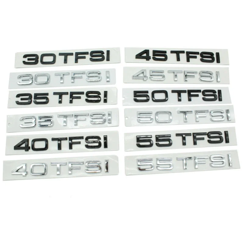 

3D ABS Car Styling 30 35 40 45 50 55 60 TFSI Emblem Rear Trunk Badge Sticker Decal for Audi A3 A4 A5 A6 A7 A8 Q3 Q5 S6 Q7 Q8 Q2
