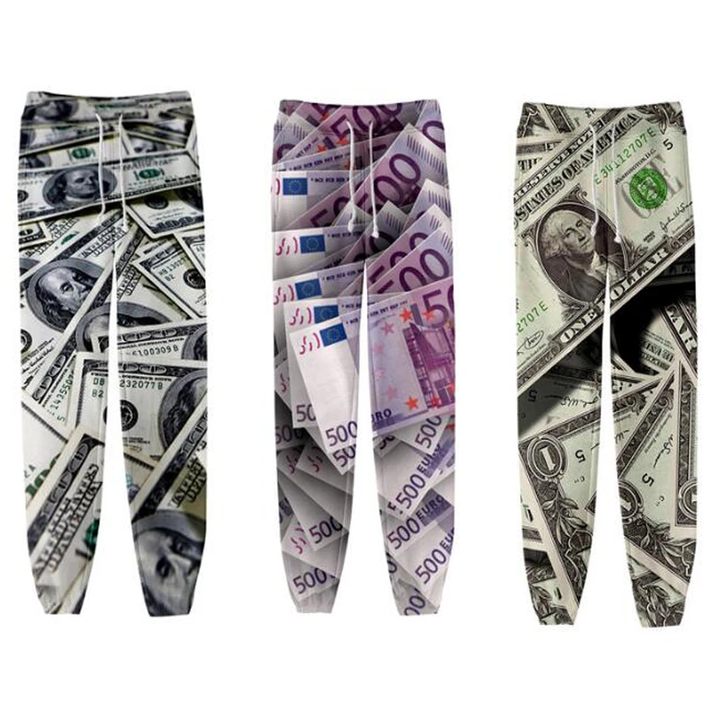 

3D US Dollar Money Sweat Pants Joggers Pants Casual Trousers Men/Women Harajuku Hip Hop Sweatpants Pantalon Homme Streetwear