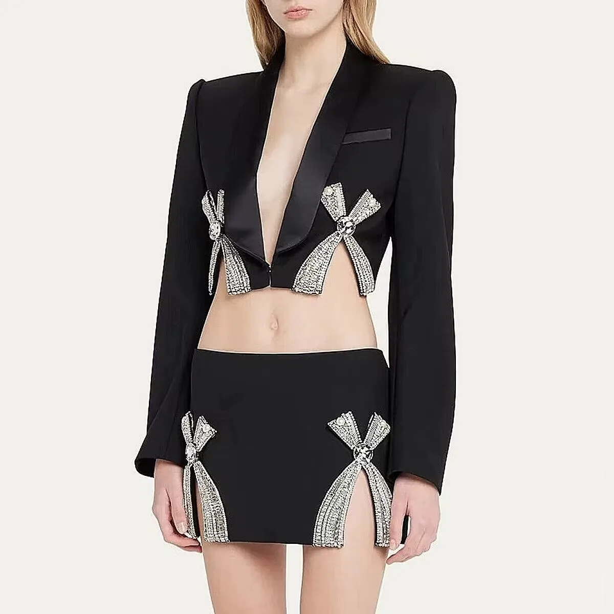 JAMERARY Brand Designer Runway Summer Autumn New Diamonds Bow Sexy Jackets Suits Coats Two Piece Women Suits Skirts Sets
JAMERARY Brand Designer Runway Summer Autumn New Diamonds Bow Sexy Jackets Suits Coats Two Piece Women Suits Skirts Sets