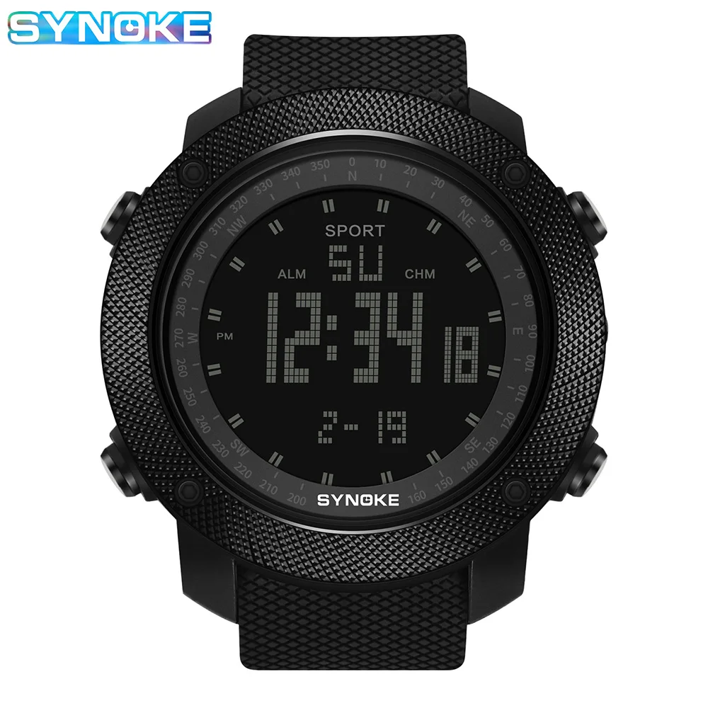 

SYNOKE Men's sport Digital Watch Hours Running Swimming Military Army watches 50M waterproof Split Time Multifunction