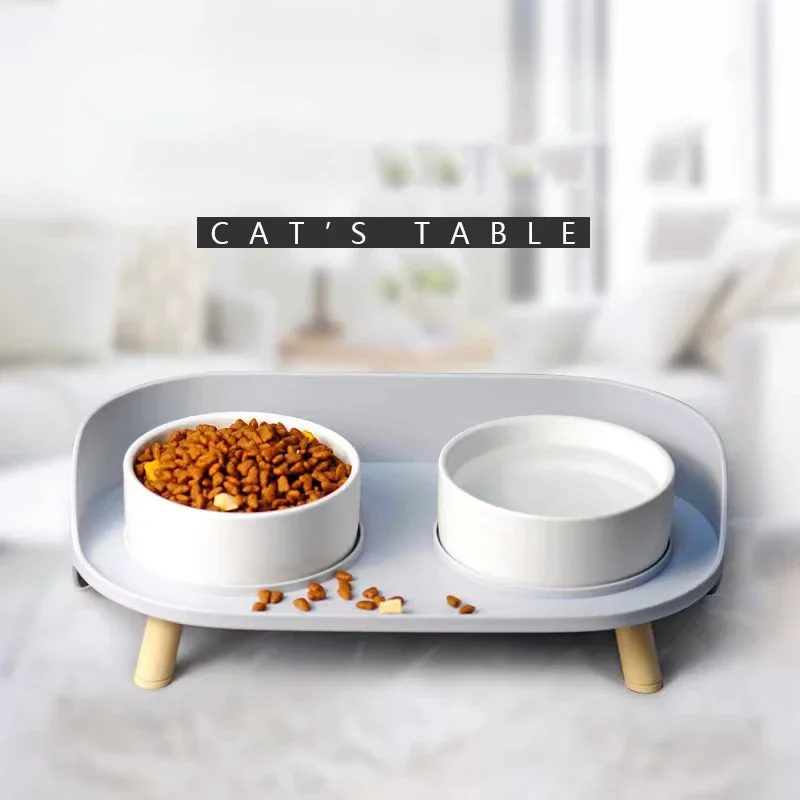 

Height Bowl Adjustable Pets Supplies Plastic Pet Dog Bowls Elevated Feeder Dish Puppy Food Double Cat Water Kitten Feeding