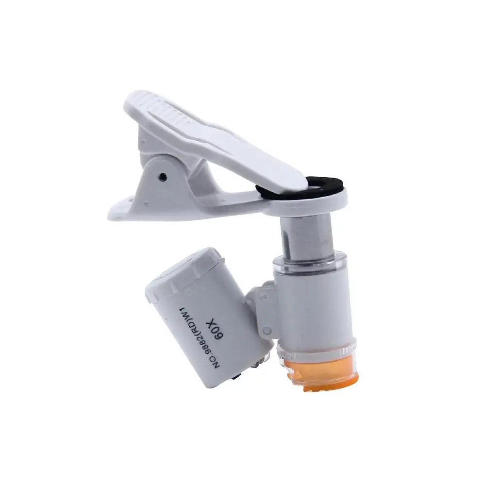 Clip-on Universal Mobile Phone Microscope Magnifier Portable 60X LED UV Light Jewelry High Magnification Magnifying Glass
Clip-on Universal Mobile Phone Microscope Magnifier Portable 60X LED UV Light Jewelry High Magnification Magnifying Glass
