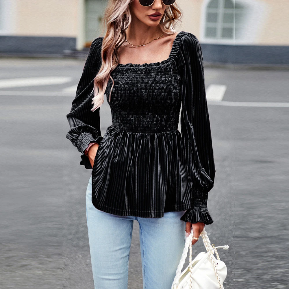 Womens Velvet Long Sleeve Shirt Blouse Tunic Tops Ladies Casual Autumn T-Shirt Clothes 2023
Womens Velvet Long Sleeve Shirt Blouse Tunic Tops Ladies Casual Autumn T-Shirt Clothes 2023