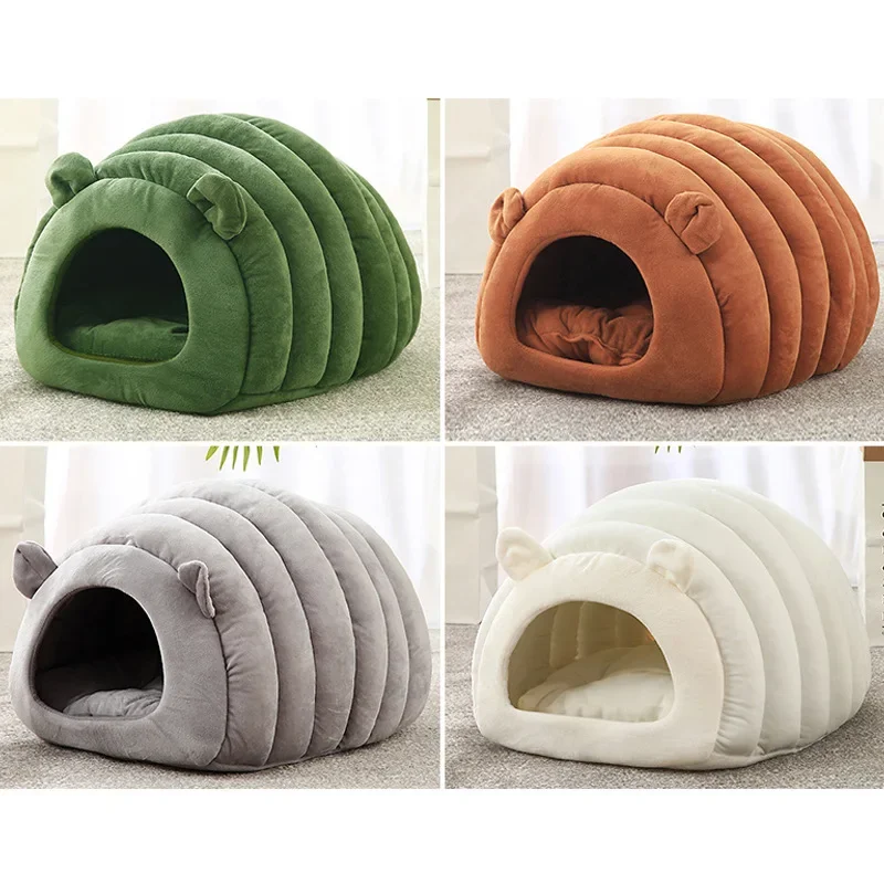 

Pet Cat House Dog Bed Caterpillar Kennel Hamster Cotton Soft Beds Puppy Cave Warm Sleeping Kennels Winter Warm Closed Pets Nest