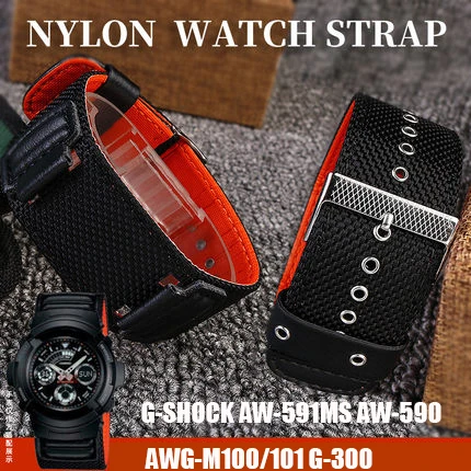 Replacement Watch Accessories Band Professional FOR G-SHOCK AW-591MS AW-590 AWG-M100/101 G-300 Wrist Nylon Strap 16mm 18MM
Replacement Watch Accessories Band Professional FOR G-SHOCK AW-591MS AW-590 AWG-M100/101 G-300 Wrist Nylon Strap 16mm 18MM