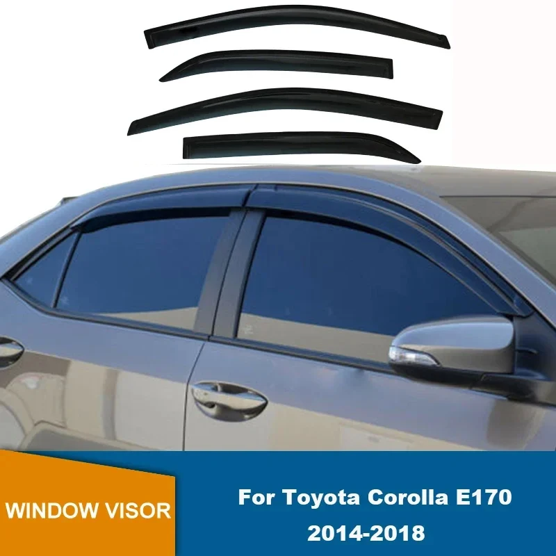 

Side Window Deflectors For Toyota Corolla E170 2014 2015 2016 2017 2018 Window Visors Wind Deflector Sun Guard Rain Vent Cover