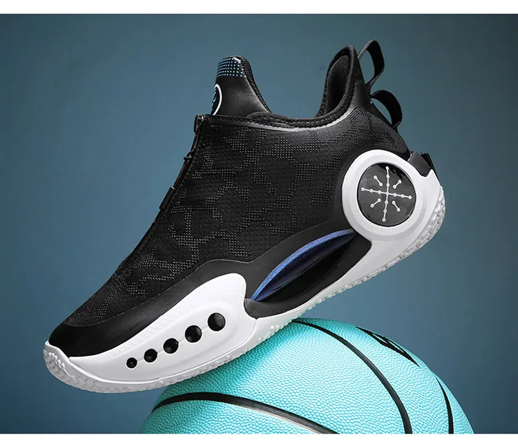 Novas botas de basquete masculino esportes ao ar livre amortecimento anti-deslizamento tênis de basquete respirável Novas botas de basquete masculino esportes ao ar livre amortecimento anti-deslizamento tênis de basquete respirável