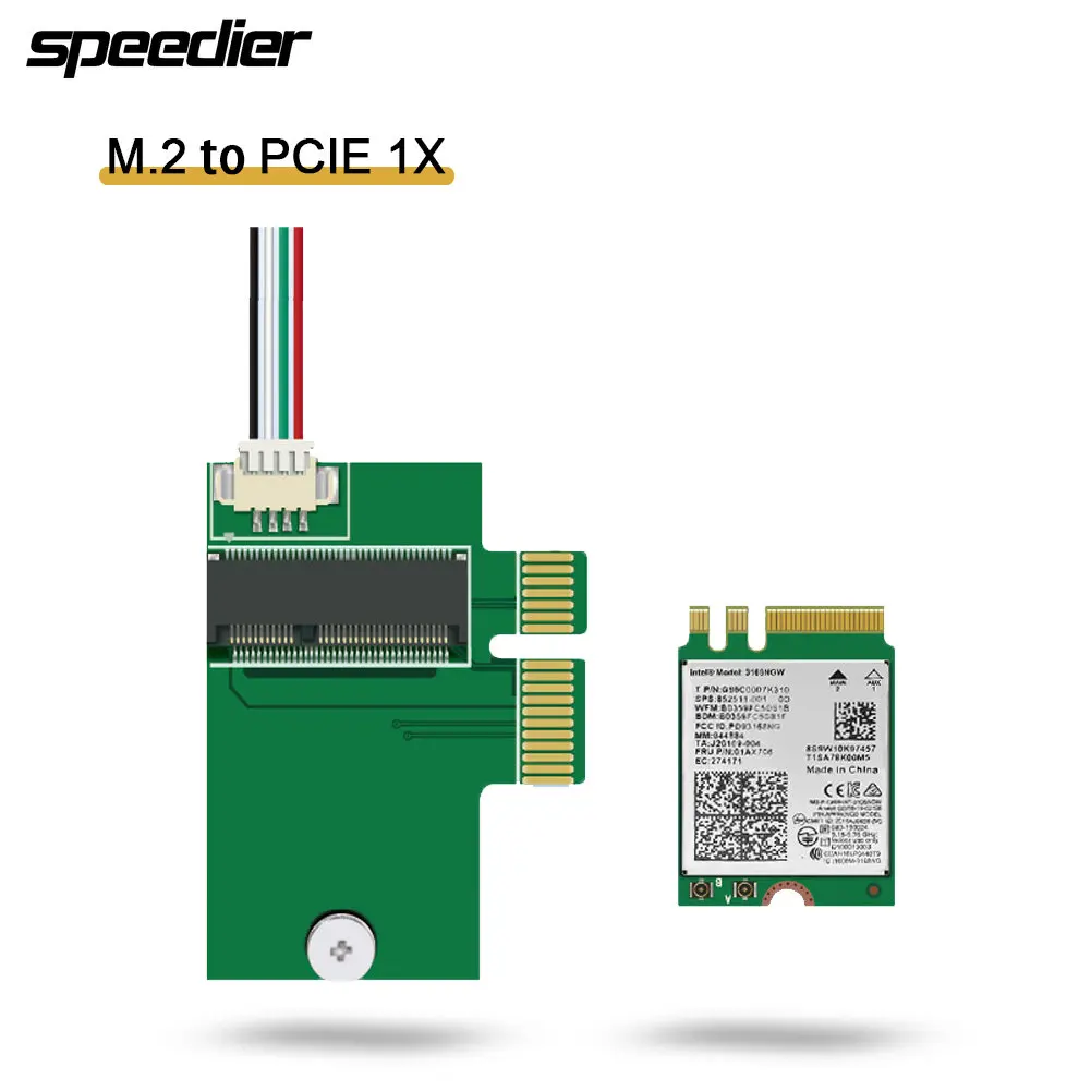 M.2 Nic на PCIe X1 адаптер карты Ngff Nic настольная машина Pci-e 1x Модифицированная BCM94352Z
M.2 Nic на PCIe X1 адаптер карты Ngff Nic настольная машина Pci-e 1x Модифицированная BCM94352Z